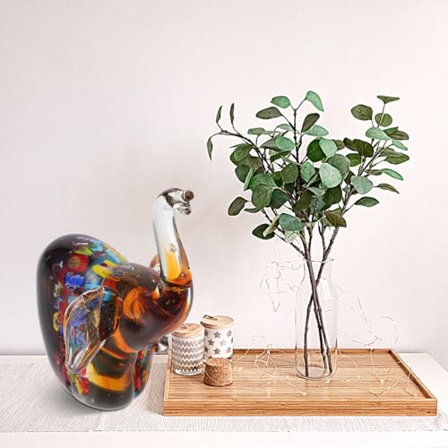 Figurine éléphant en verre coloré stable ne bascule pas bureau