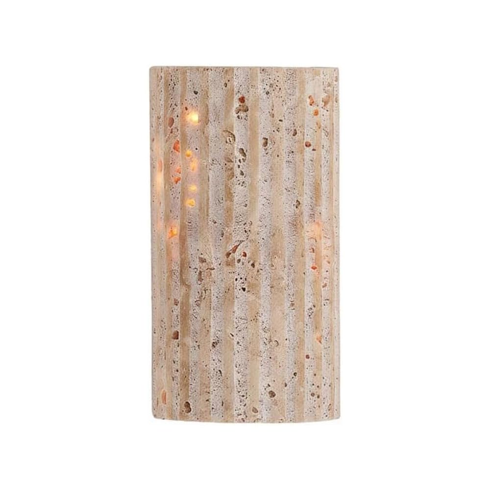 JISHUBO 6.3 Inch Natural Yellow Travertine Wall Light, Wabi Sabi Style Wall Sconce, Hardwired LED Light Source Wall Lamp, Living Room Balcony Corridor Decoration Light Fixtures