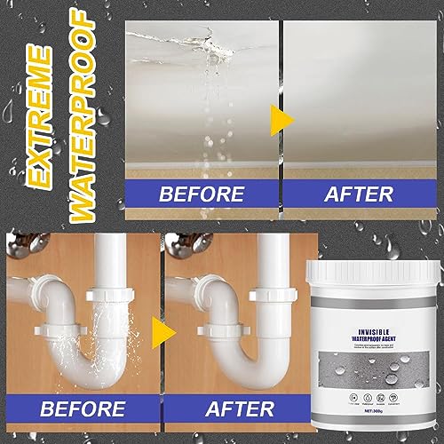 Super Strong Invisible Waterproof Anti-Leakage Agent, 2023 New Transparent Repairing Leak Waterproof Adhesive, Waterproof Insulating Sealant for Home Bathroom Roof (300g)