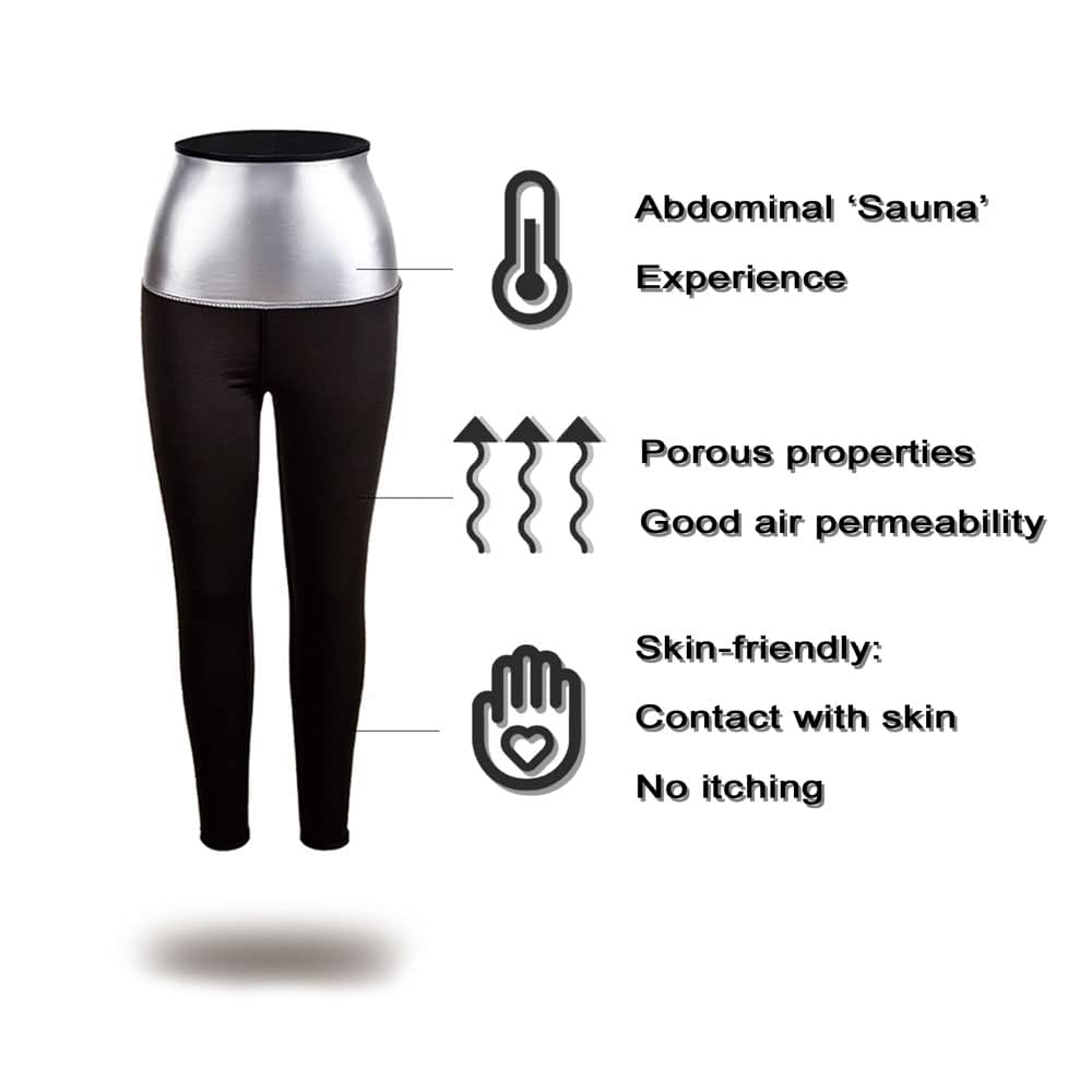 Leggings da Donna, Pantaloni Sauna Dimagranti,Leggings Anticellulite Donna Fitness,per Sport, Palestra, Yoga