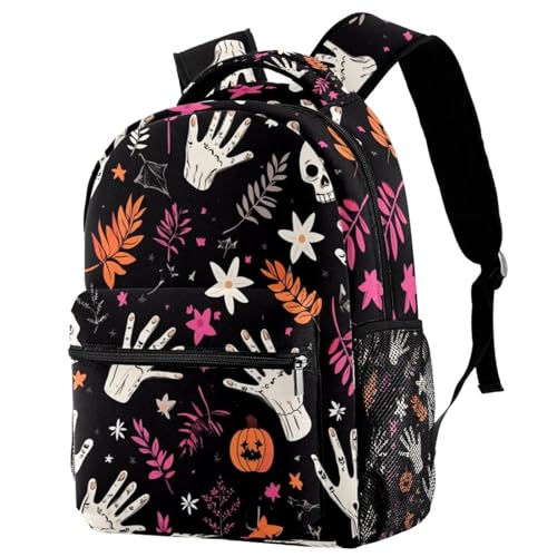 Sac à dos de voyage tête de mort pour étudiante et fille ado multicolore 40cm