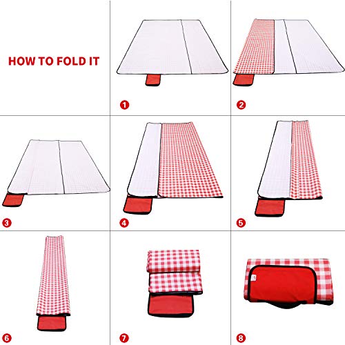 Waysse Large Picnic Blanket, Extra Large Outdoor Picnic Blanket 79\"x86\", Beach Blanket Waterproof Sandproof, Portable Picnic Blankets for Family, Picnic Mat for Beach, Camping and Hiking