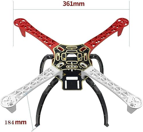 Miniatura 6 de QWinOut F450-V2 Kit de marco de dron de 17.717 in de 4 ejes con engranaje de deslizamiento de aterrizaje + 4 piezas A2212 1000KV motor sin