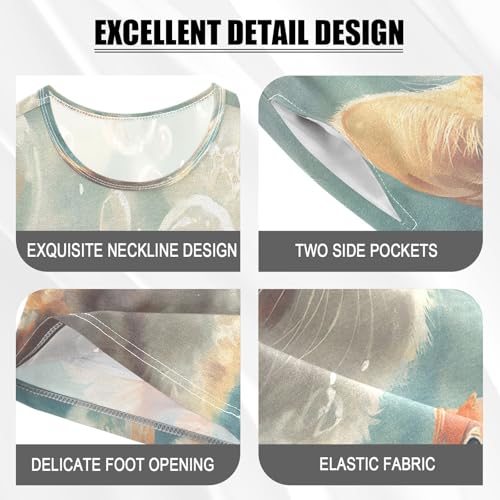 ALAZA Goldfish Cat Kitten Bubble Pajamas Set Short Sleeve Cotton Sleepwear Summer Pjs 2 Piece 5-14Y4