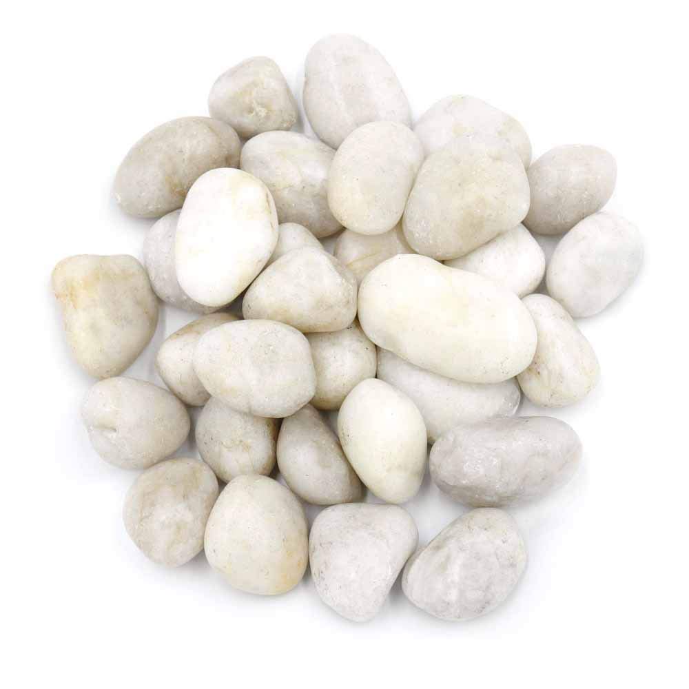 Polished White Stone Pebbles 10 Lb. 1” 2” inch Pebbles for Plants