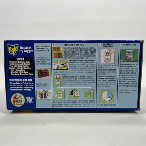 Sc Johnson 03276 Raid Max No Mess Dry Fogger Roaches Bugs Ants Beetles Crickets Flies Mosquitoes Ticks Waterbugs  thumb #2