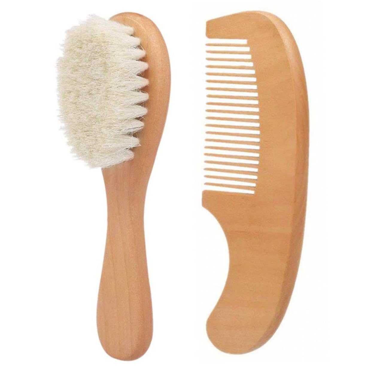 NOLITOY Bathing Brush Set Baby Hair Brush Comb Wooden Comb for Gentle Scalping and