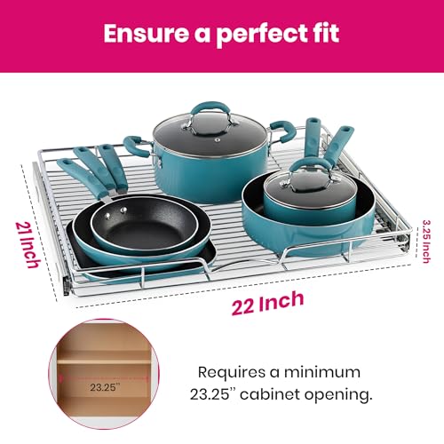 Image of HOLDN' STORAGE Pull Out Cabinet Organizer, 22 inchW x 21 inchD Cabinet Drawer