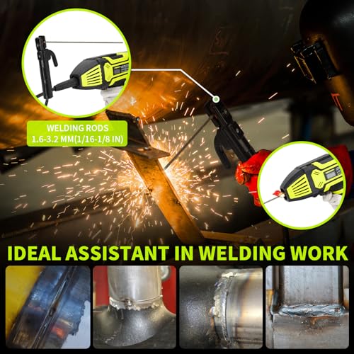 Portable Handheld Welder, Welder Machine 110V Hand Held Welder Gun 20-200A, 10pcs Rods Portable Welding Machine, 1/16"-1/8" Stick Welder, 2-in-1 MMA IGBT Inverter ARC Welder With Digital Display - Thumbnail 3