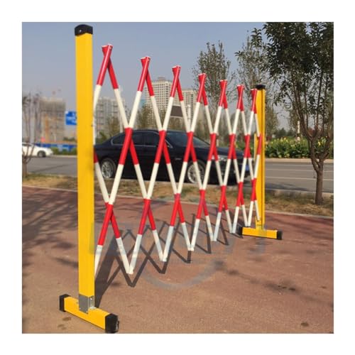 XDAWQP Valla de Barricada para Exteriores, Barricada Extensible con Ruedas para Obras de construcción, barreras de tráfico retráctiles de FRP para hospitales subterrán,Rojo 47x79 Pulgadas