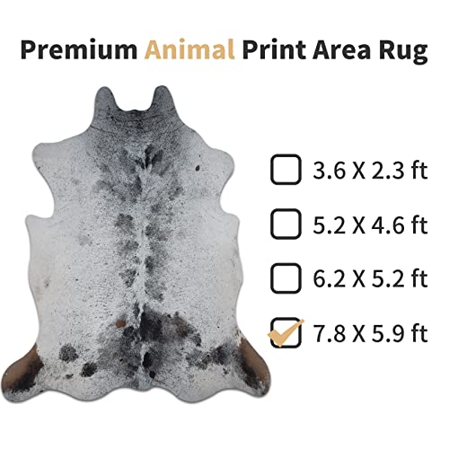 Faux Cowhide Rug Premium Cowhide Rug Large Cow Rug 8x6 Feet Rugs for Living Room Bedroom Dining Room Western Neutral Modern Rug Area Rugs Cow Print Rug Grey Rug Carpet
