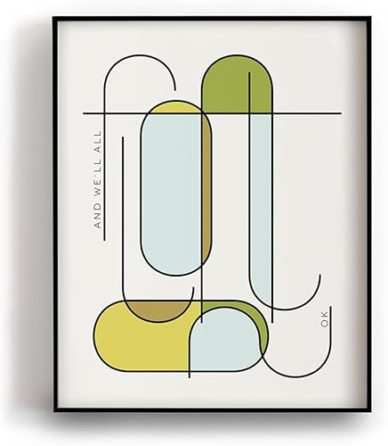 Modest Mouse  Float On - Song Lyric Wall Art Print, Mid-Century Modern Music Poster, Abstract Retro Artwork For Office Living Room Bedroom (8x10"