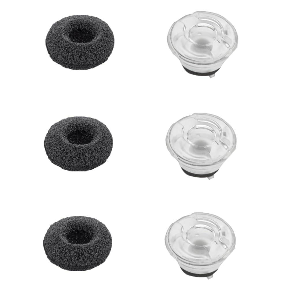 Voyager 5200 5220 Earbud Tips - 3 Pcs Replacement Earbuds Eartips Eargels & 3 Pcs Foams Set Compatible with Plantronics Voyager 5200 5220 Headphones Silicone Earbud Tips