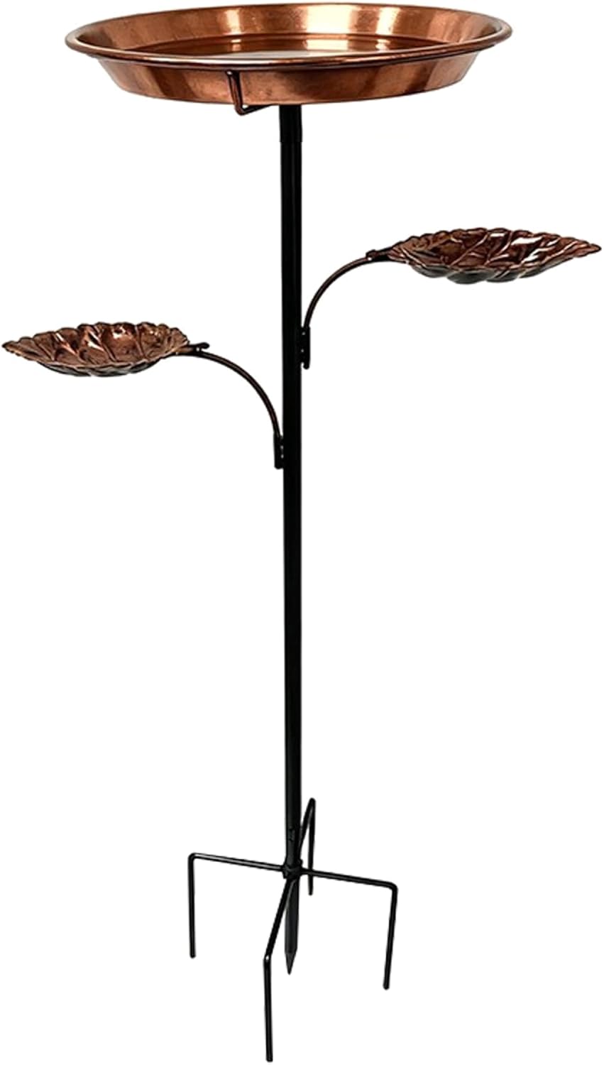 Bird Bath for Outside Bird Bath, Antique Bronze Metal Birdbath with Decorative Leaf Bowl for Outdoors Garden Decor, Stable Ground Insert Stake for Yard Lawn Patio