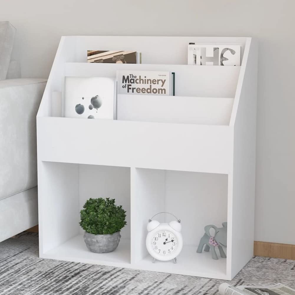 BAKAJI Boekenkast Voor Kinderkamer, Frame Van Hout, Met Planken Speelgoed Boeken En Tijdschriften Modern Design Meubels Kleur Wit 114 X 72 31 Cm 3212303557