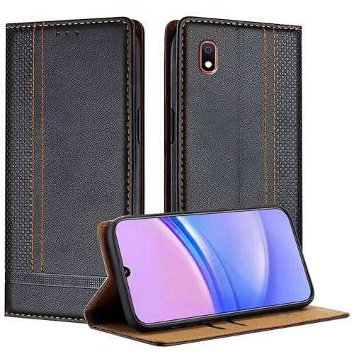 Mo-Beauty Funda para Samsung Galaxy A10 / M10, Tipo Libro Leather Flip Carcasa Wallet para Samsung M10 con [magnético][Soporte][Ranura Tarjeta] (Negro)