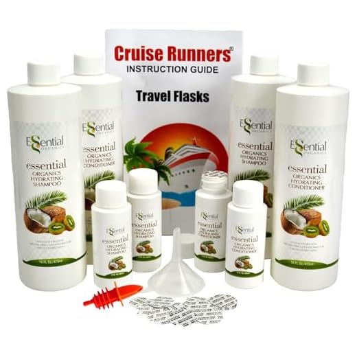 CRUISE RUNNERS Fake Shampoo Conditioner Flask Kit For Hiding Hidden Liquor Sneak Smuggle Alcohol On Booze Cruise With 4 TSA Travel Size Plastic Drinking Flask Bottles and Seals Rum Runners For Cruise