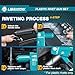 LIBRATON Plastic Rivet Gun Kit, 90 Degree Angle Hand Riveter with 40 Nylon Rivets (4 Sizes), Universal Nosepiece for Automotive/Electronics, Ergonomic & 50% Lighter Force