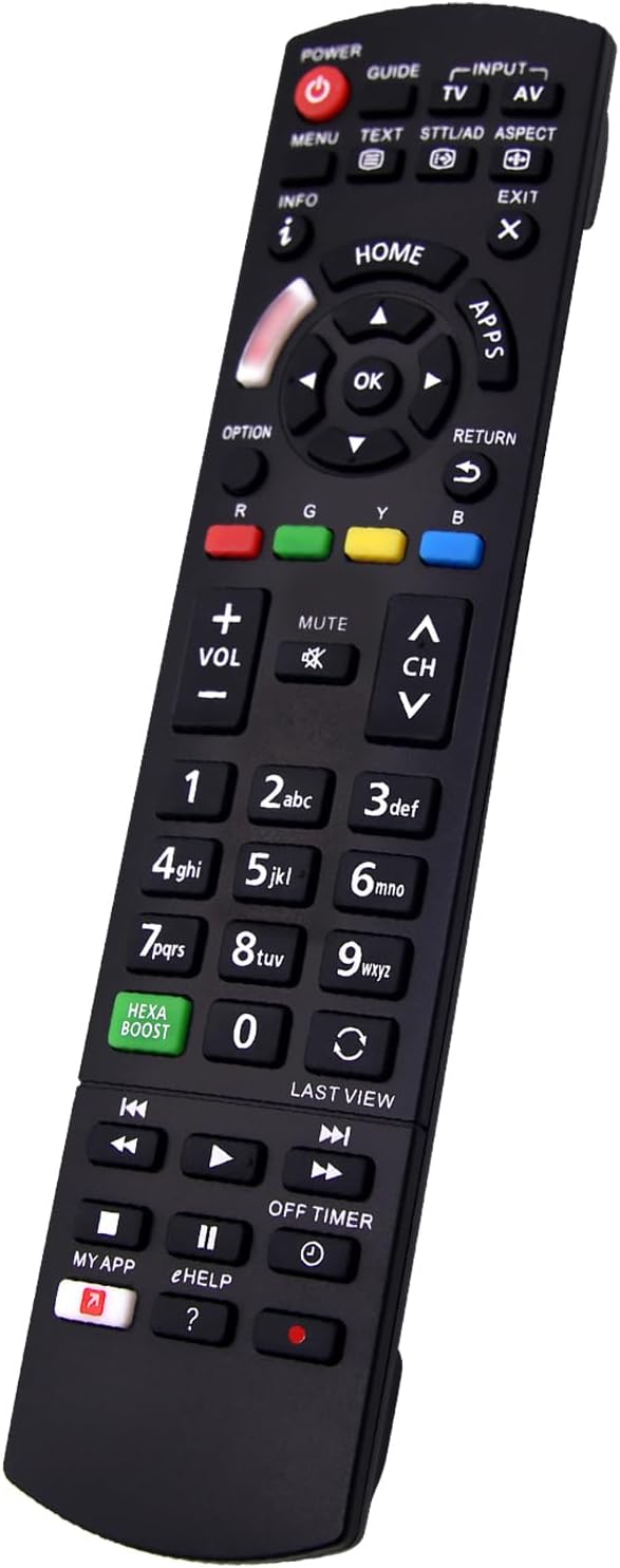 Panasonic TV Remote Control Replacement Universal Remote for Panasonic Plasma Viera Smart LCD LED 3D HD TV Remote Control with 2 Shortcut Buttons, No Setup Required