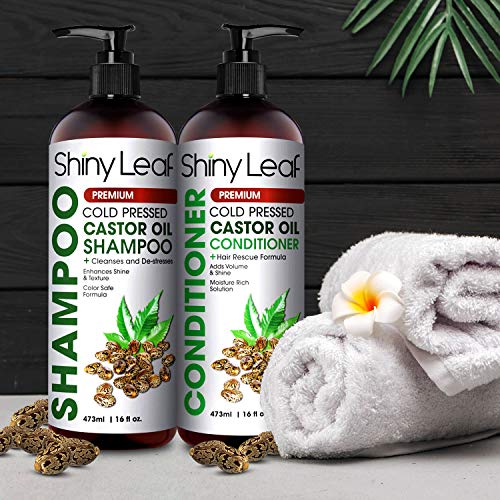 Castor Oil Shampoo and Conditioner For Hair Growth, With Organic Castor Oil, Sulfate Free, Curly Hair Approved, Safe for Color Treated Hair, Repair Hair Damage 16 Fl. Oz. - Thumbnail 2