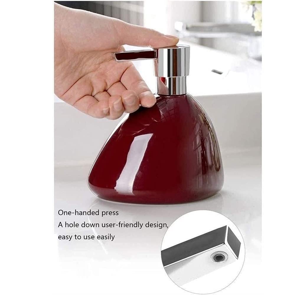 Dispensador de Jabón Líquido Dispensador De Jabón Loción Cerámica con Bomba Fácil Presionar, para Platos Botellas de Aseo(A)