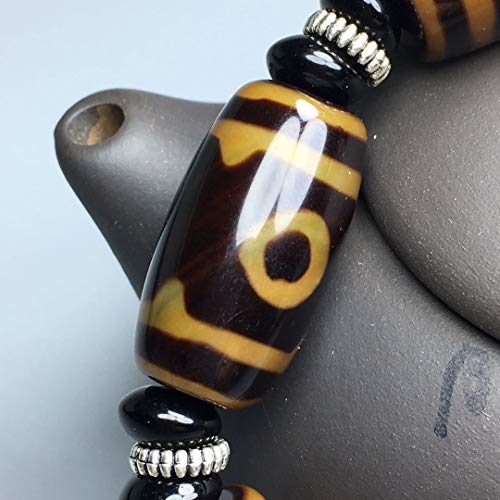 Bracelet perles Dzi à trois yeux pour harmonie et sérénité - 2