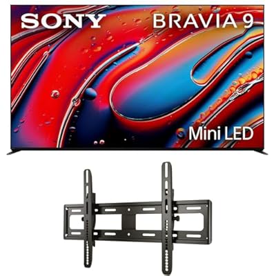 Sony K65XR90 65 Inch XR90 Series Bravia Mini LED HDR QLED 4K Google TV with a Sanus VMPL50A-B1 Tilting Wall Mount for 32-85 Inch Flat Screen TVs (2024)
