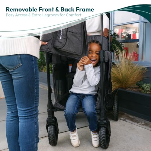 Image of WonderFold W2 Luxe Pro Stroller Wagon, Aluminum Frame, 2 Seater, Jet Black