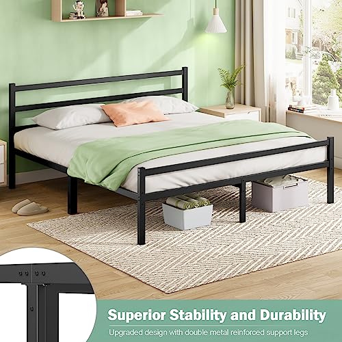 Mr Ironstone King Bed Frame With Headboard & Footboard, 14 Inch Sturdy Metal Platform King Size Bed Frame Mattress Foundation/No Box Spring Needed/Large Under Bed Storage Space/Anti-Slip/Noise-Free #TOP3