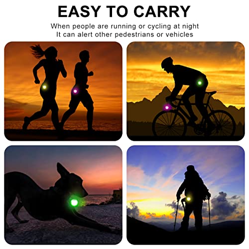 OneNine LED Blinklicht Schulranzen, 3 Stück LED Reflektoren Kinder, Reflektoren Kinder Blinklicht Leuchtanhänger Hund Sicherheitslicht für Rucksack Joggen Wandern (grün rosa gelb)
