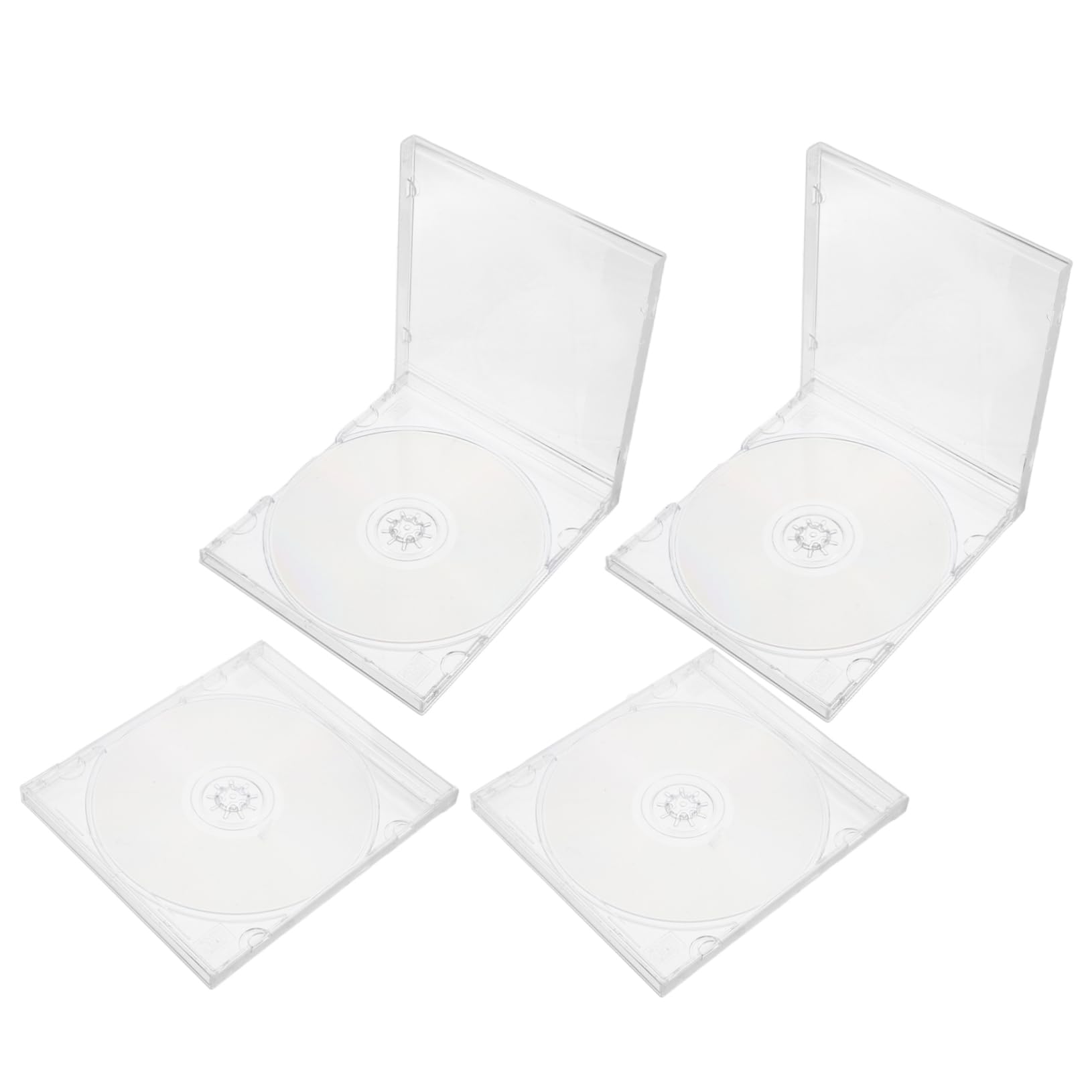 SUPVOX 4Set Clear Single Disc CD Case Storage Holder Transparent Jewel Cases for DVDs Games and Media Protection for Music Recording and DIY Projects