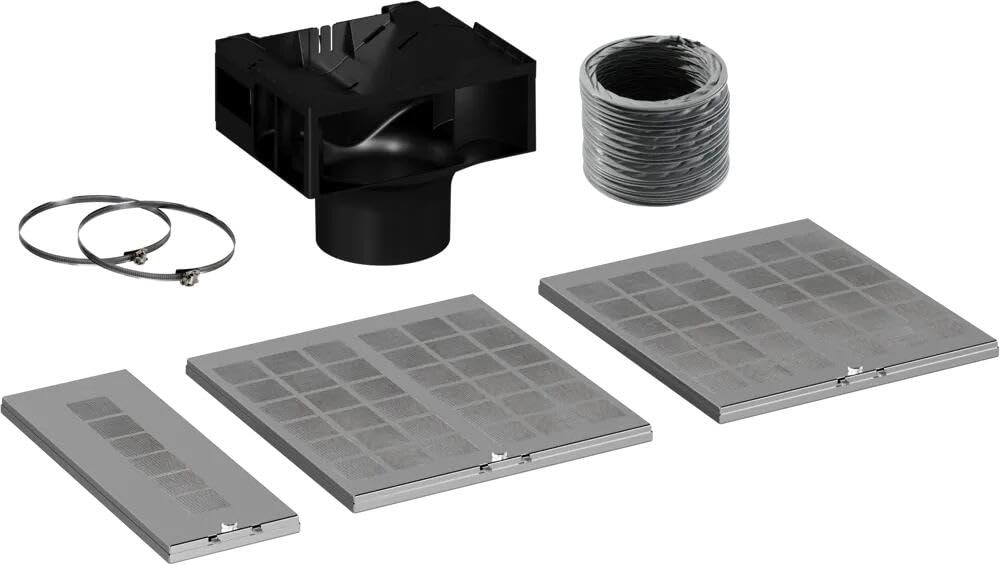 Siemens LZ11BKS11 Long Life Recirculation Kit, Regenerable Odour Filter for Cooker Hoods, Accessories for Recirculating Operation, Fits Oblique Food, Durable and Effective