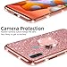 nancheng for Samsung Galaxy A11 Case Luxury Cute Soft TPU Glitter Cover for Girls Women with Diamond Ring Kickstand Bumper Shockproof Protective Case for Galaxy A11 - Rose Gold