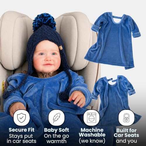 Image of Buckle Me Baby Car Seat Blanket - Wearable Car Seat Blankets for Babies - Carseat Blanket Made from Cozy Warm Sherpa