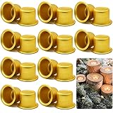 Insertos de Metal para Velas de Candelabro 20pcs Creativo Pequeño Portavelas de Metal Inserto de Vela Titular Juego de Candelabros Aluminio para Velas Bricolaje Decoración Mesa(Dorado,19mm)