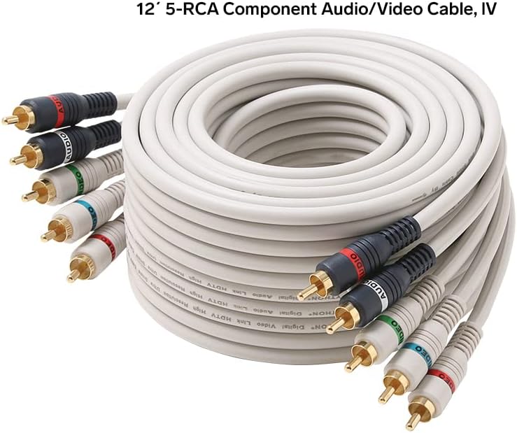 STEREN Component Video Cable - 12 Ft RCA Cable - DVD Cables to Connect to The TV - Component Cables - 5 RCA Cable - RCA to Component - 5 RCA Component Video and Audio Cable - 3.6 Meters 254-612IV : Electronics