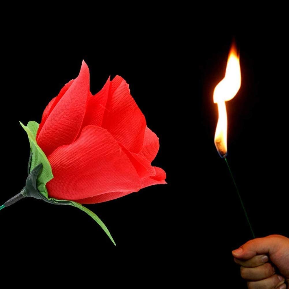 VANTIYAUS 10PCS Torch to Rose,Fire Magic Trick Flame Appearing Flower Magician Flame Appearing Flower Illusions Gimmick Props for Girlfriend/Wedding Shows or Streets