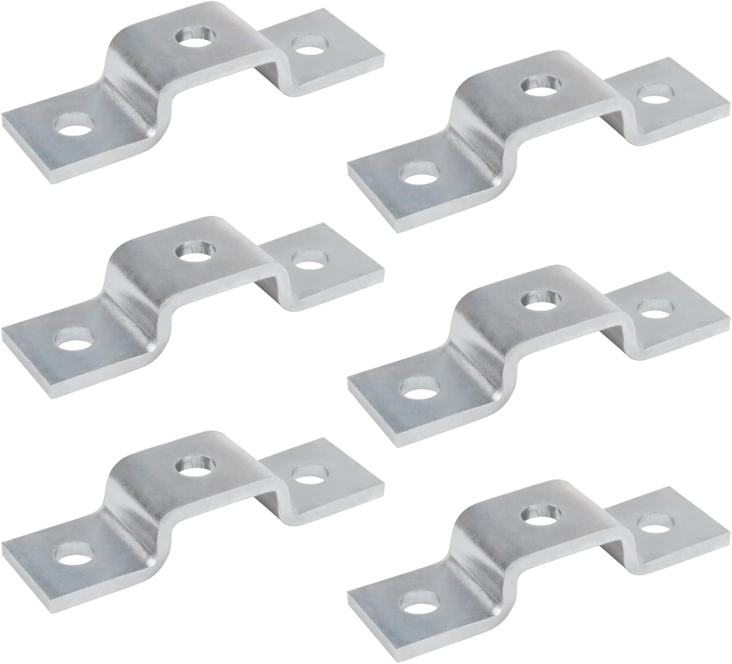 6 Pcs 3 Hole U Strut Connector Bracket for 13/16" x 1-5/8" Strut Channel, 7/32" Thick