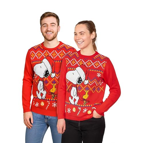 United Labels The Peanuts Snoopy Weihnachtspullover Unisex, Rot, M,...