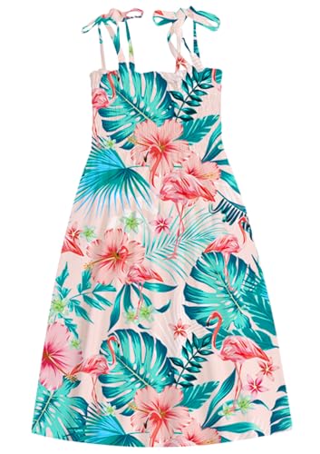 Image of SANGTREE Girls' Women's Summer Sundress Casual Smocked Floral Beach Holiday Dress, 18 Month - XL