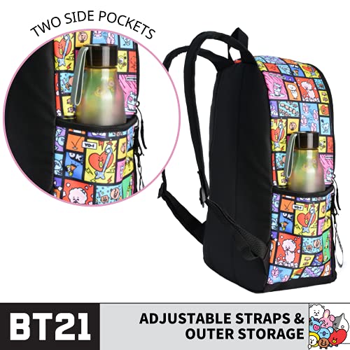 BT21 LINE FRIENDS Laptop Backpack, Computer Travel Bag for Men and Women, Multi, 17 Inch3