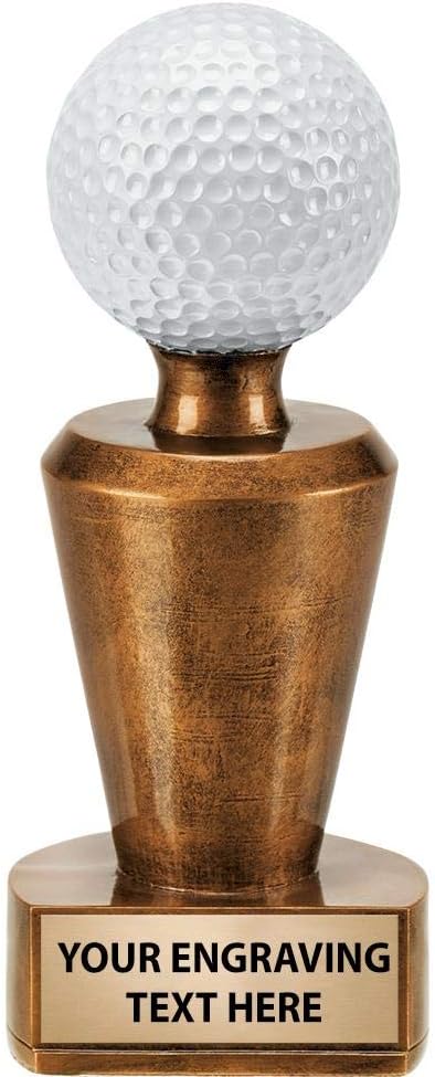 Crown Awards 7.5" Golf Tee Pedestal Trophies, Custom Engraved Golf Trophy Award