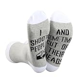 BDPWSS Photographer Gift Photography Lover Gift i Shoot People And Sometimes Cut Off Their Heads Funny Camera Socks (people head socks)