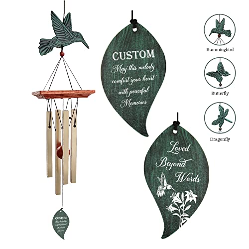 Image of ASTARIN Memorial Custom Wind Chimes for Loss of Loved One, Wind Chimes for Patio Yard Decor, 24'' (Condolences-8)