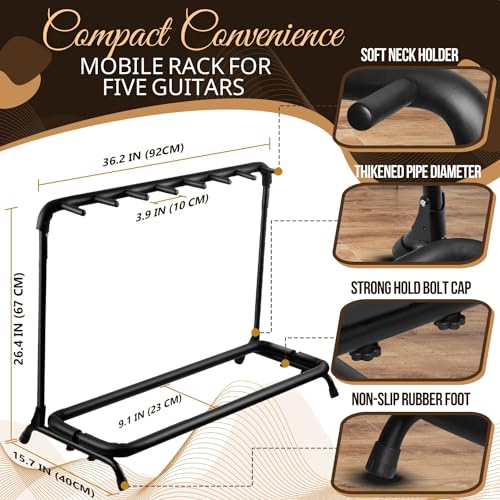 Flexzion Support de 7 Supports Multiples pour Guitares – Support Universel Pliable et rembourré – Emplacement pour Basse – pour Guitares acoustiques électriques et Instruments de Musique - Les Beatles, Paul McCartney, John Lennon, RIngo Starr, George Harrison Flexzion Support de 7 Supports Multiples pour Guitares - Support Universel Pliable et rembourré - Emplacement pour Basse - pour Guitares acoustiques électriques et Instruments de Musique – Image 7