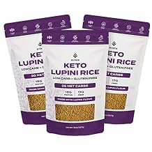 Aviate Keto Rice Orzo - Low Carb 3g Net Lupini Rice/Pasta, High Protein 18g, Gluten-Free, Made with Lupin Flour, Plant Based Vegan, Keto-friendly - Slim Orzo Pasta 8oz Pack of 3
