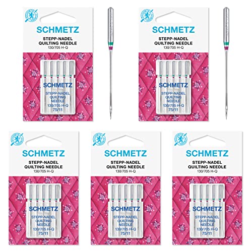 25 Schmetz Quilting Sewing Machine Needles 130/705H HQ Size 75/11