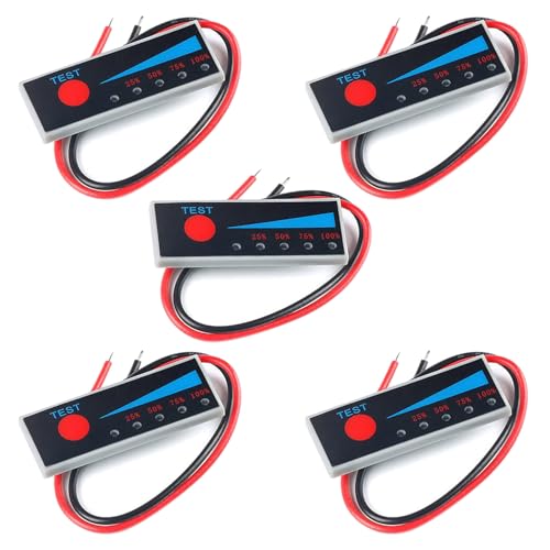 GTIWUNG 5 Piezas 3S 12.6V Módulo Indicador de Capacidad de Batería de Litio Li-Ion, Comprobador de Nivel de Potencia, Indicador de Porcentaje de Batería Pantalla LED capacidad 25% 50% 75% 100%
