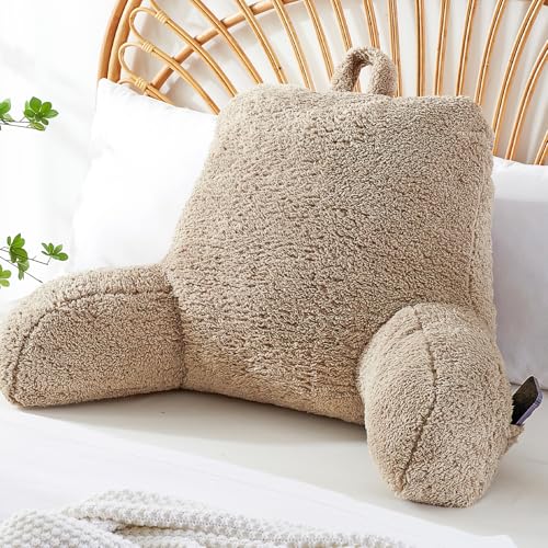 StarAneer Reading Pillow for Sitting in Bed, Back Pillow Reading Pillow with Arms & Back Support, Dorm Room Essential for Girls and Boys Bed Chair Pillow