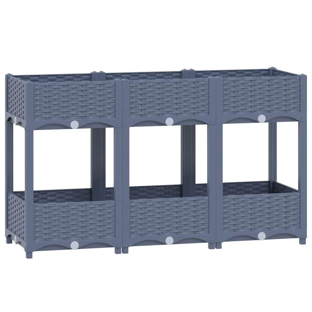 vidaXL Raised Bed, Outdoor Plant Box for Balcony Terrace, Garden Planter for Plants Vegetables Herbs, Flower Pot, Plant Pot, Polypropylene